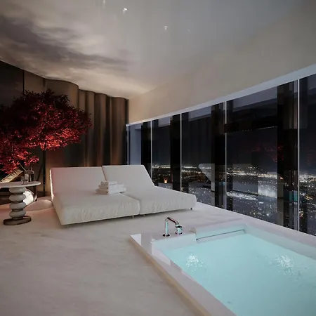 Sky Tower Z Jakuzzi Przy Oknie By Bqqk アパート ヴロツワフ